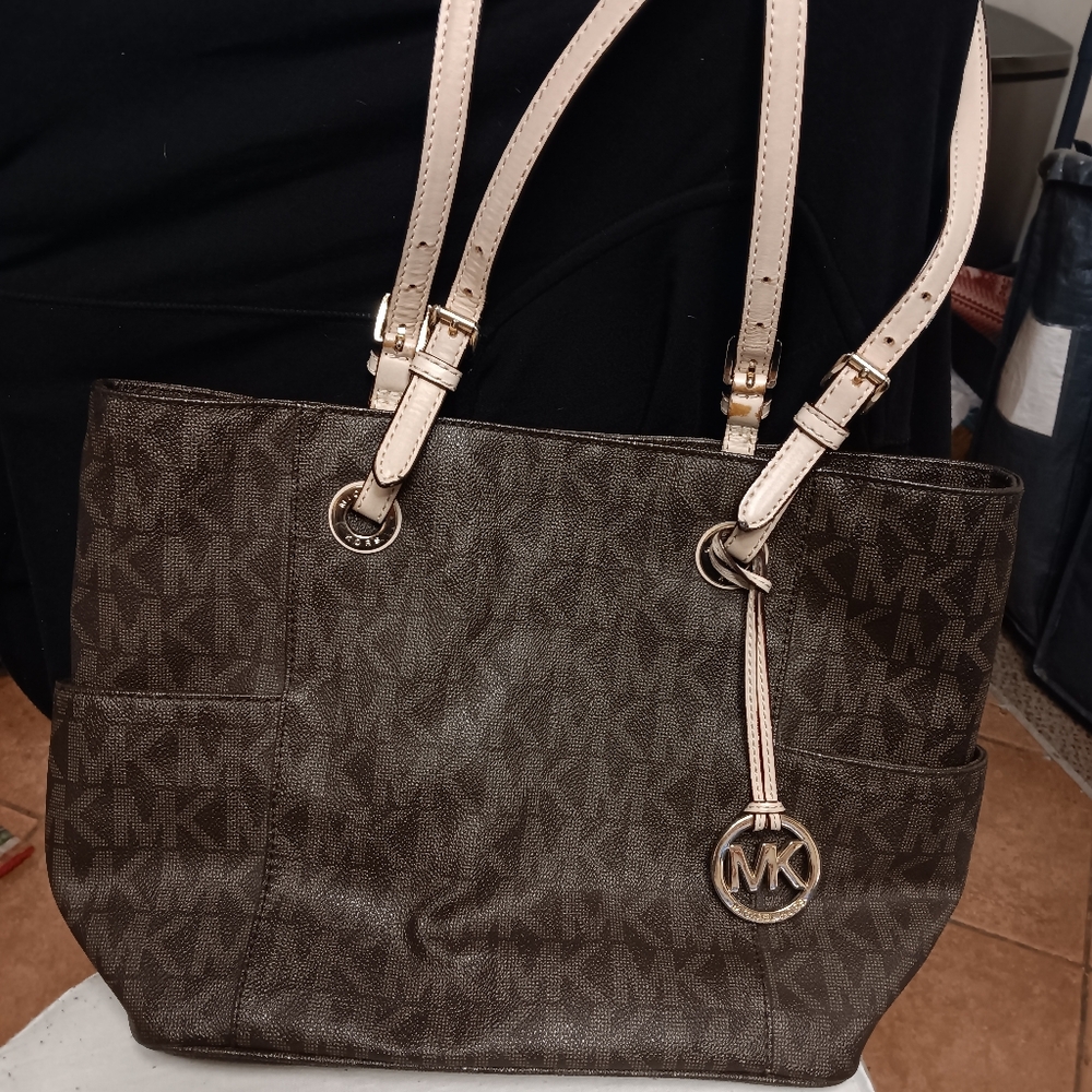 Michael Kors brown monogram tote